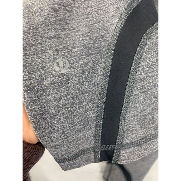 Lululemon Run Inspire Mesh Sz 8 Back Zipper Inseam Gray Legging Ankle Cropped - Picture 7 of 11